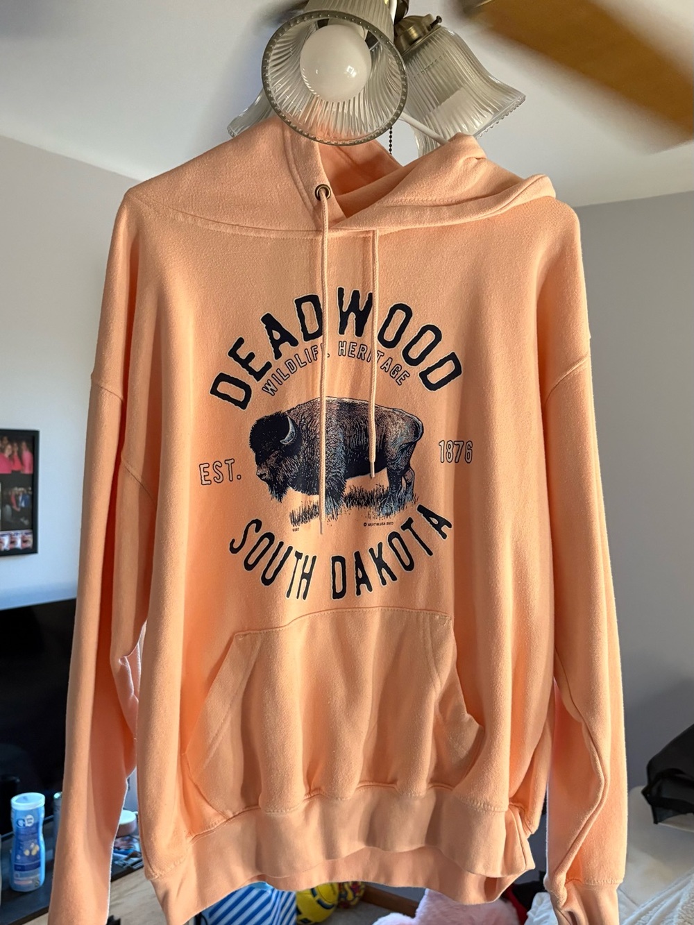Deadwood South Dakota Peach Graphic Hoodie